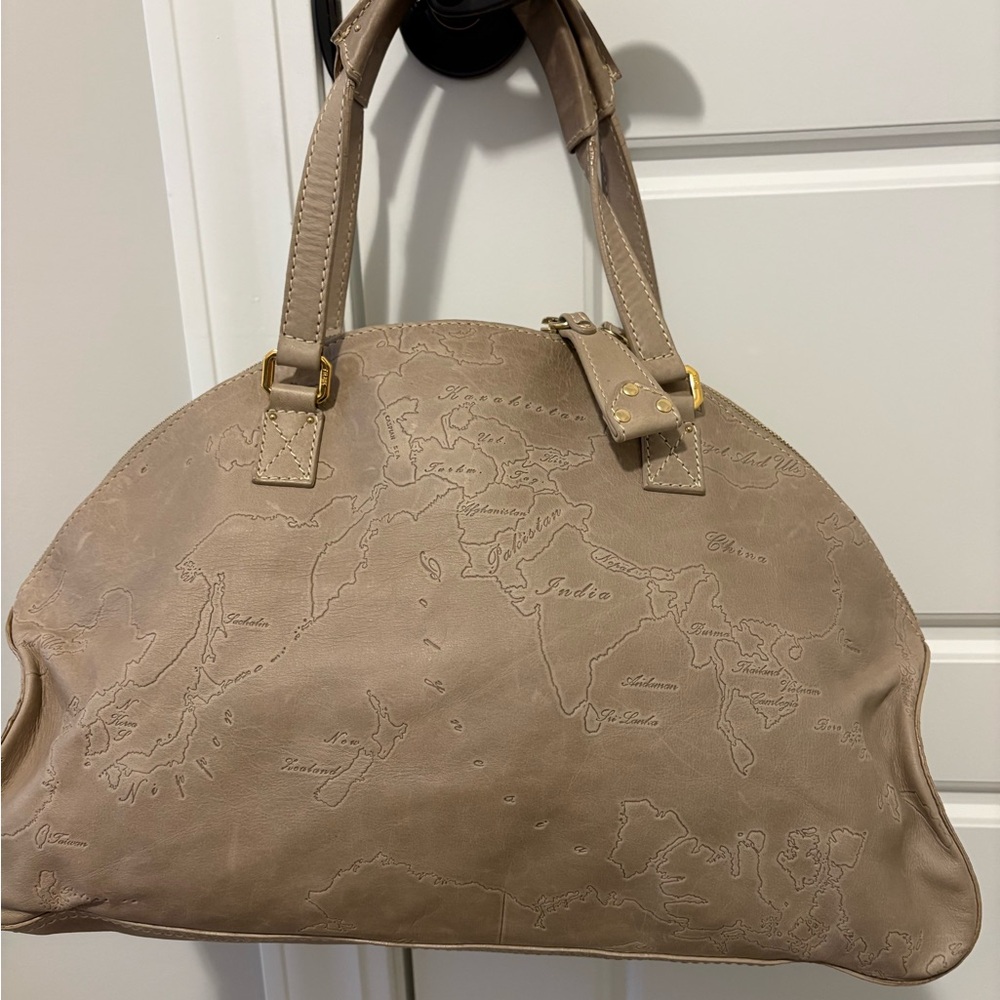 Alviero Martini Beige Leather Embossed Tote